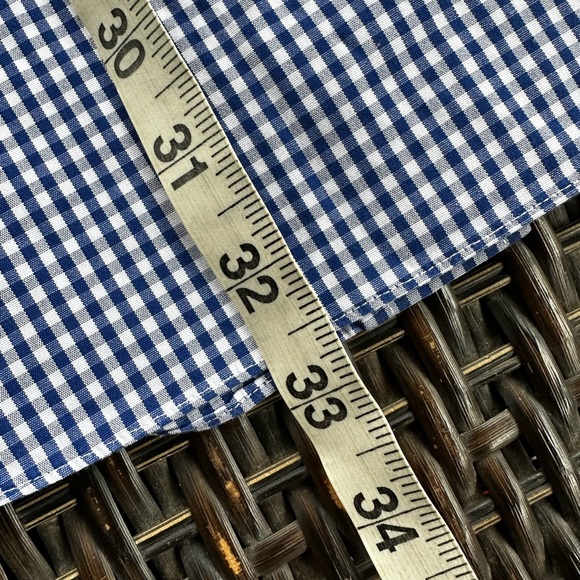 BROOKS BROTHERS Men’s Cotton Blue & White Gingham Button Down Shirt - Sz 16H/33 - Picture 9 of 10